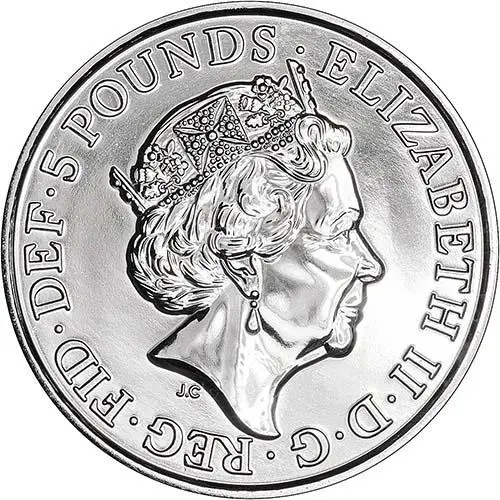 2018 UK Coin £5 / Crown BU Queen's Beasts - Red dragon 24010