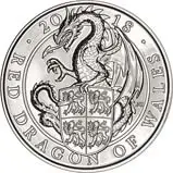 2018 UK Coin £5 / Crown BU Queen's Beasts - Red dragon