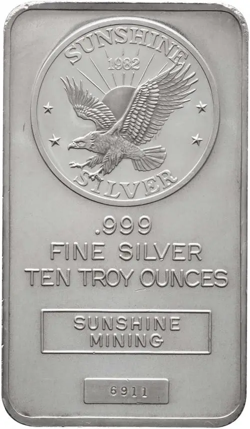10 oz Silver Bar Our Choice Pre-Owned Sunshine Mining