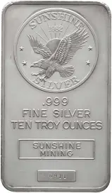 10 oz Silver Bar Our Choice Pre-Owned Sunshine Mining