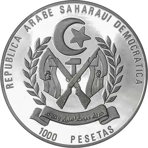 1992 Silver Sahrawi Arab Republic 1,000 Pesetas/10 Ecu Proof 25226