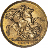 コレクション 1907 Gold Sovereign Edward VII Melbourne 1907-M Edward VII Sovereign PCGS MS62 | Melbourne