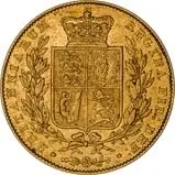 1846 Gold Sovereign Victoria Young Head Shield London VF Britannia over Britania