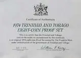 1974 Whole Coin Set Trinidad & Tobago Proof - 8 Coins 23107