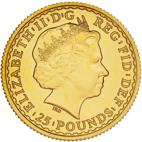 2014 Gold Bullion Ungraded 0.25 Ounce Britannia Coin Single United Kingdom The Royal Mint obverse