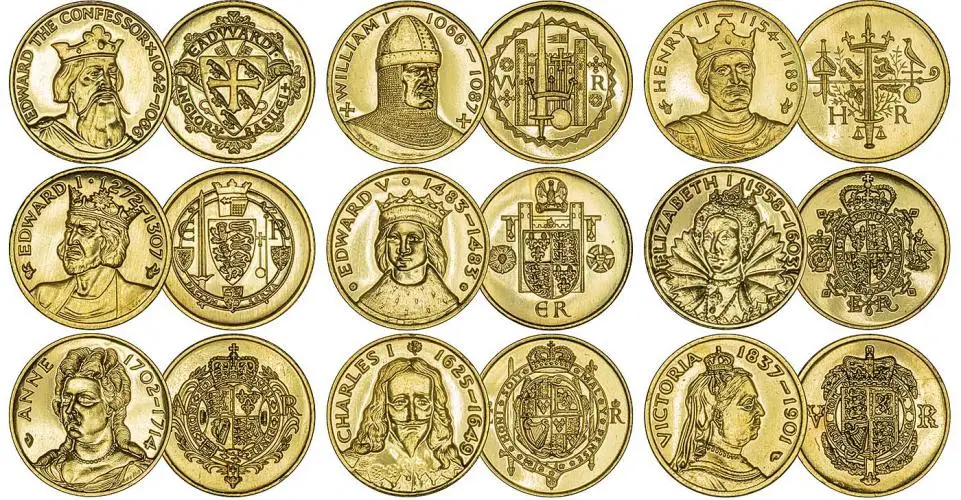 Medallions Gold Medallion Set Kings and Queens of England