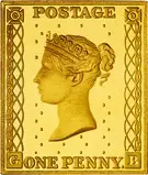 1973 £1 Machin & Penny Black Gold Definitive Stamp Replicas 21758
