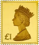 1973 £1 Machin & Penny Black Gold Definitive Stamp Replicas 21757