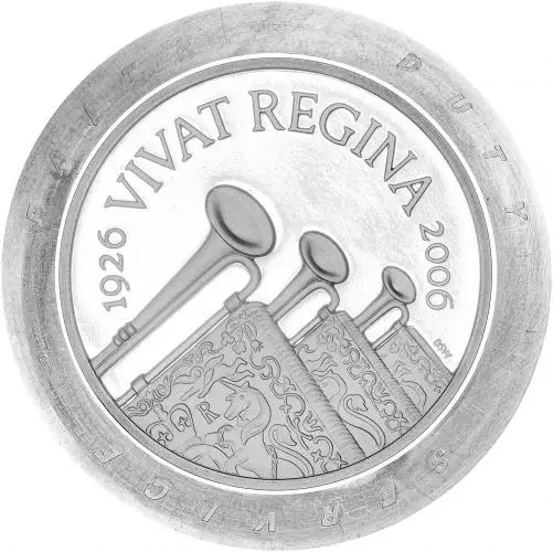 2006 Platinum Piedfort Elizabeth II The Queen's 80th Birthday Crown  Coin Single United Kingdom rim inscription
