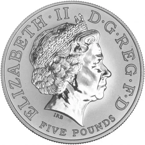 2004 Entente Cordiale Piedfort £5 Platinum Proof Bullion Coin obverse