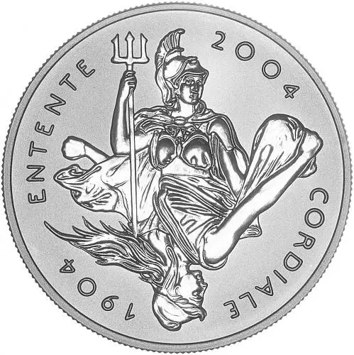 2004 Entente Cordiale Piedfort £5 Platinum Proof Bullion Coin reverse
