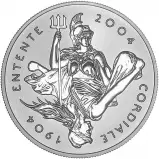 2004 Entente Cordiale Piedfort £5 Platinum Proof Bullion Coin reverse