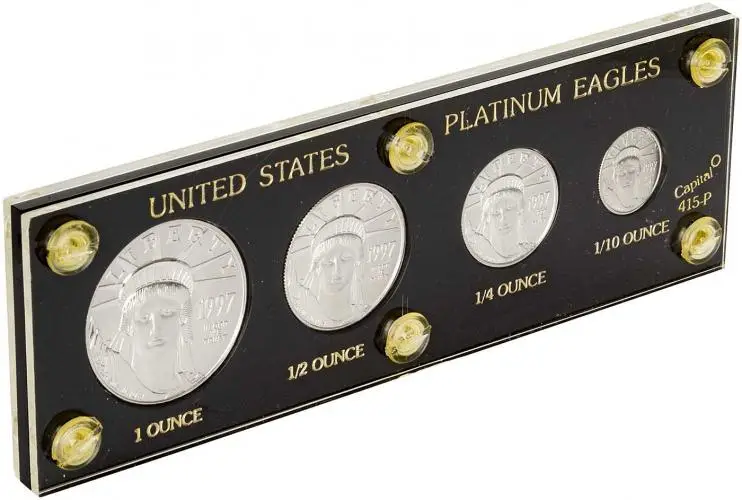 1997 Platinum Eagle Coin Single United States of America 4 Coins in case side view