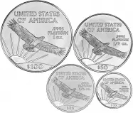 1997 Platinum Eagle Coin Single United States of America 4 Coins reverse designs