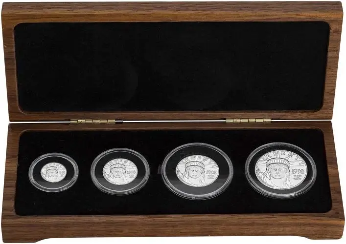 1998 Platinum Eagle  Coin With Box United States of America 4 Coins in box