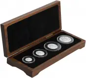 1998 Platinum Eagle  Coin With Box United States of America 4 Coins side view