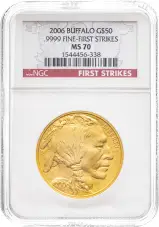 2006 Gold 1 Ounce Buffalo Coin NGC Collectable United States of America MS-70 First Strike