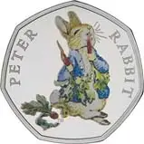 2018 Peter Rabbit Beatrix Potter Silver Proof 50p 