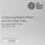 2018 UK Coin 50p Silver Proof Beatrix Potter - Peter Rabbit 23689