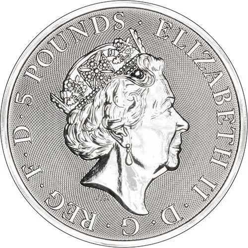 2018 2 oz Silver Coin Queen's Beasts Bullion Black Bull of Clarence 23622