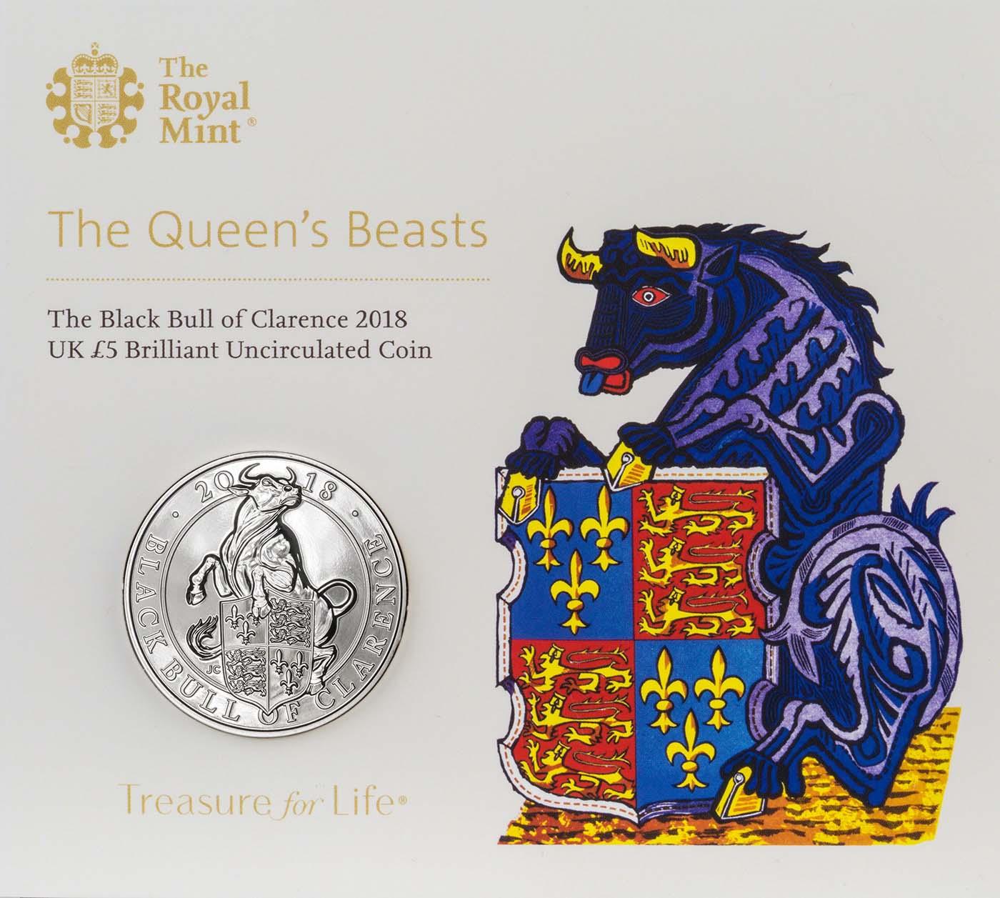 2018 Queen's Beasts - Black Bull of Clarence £5 BU | Chard