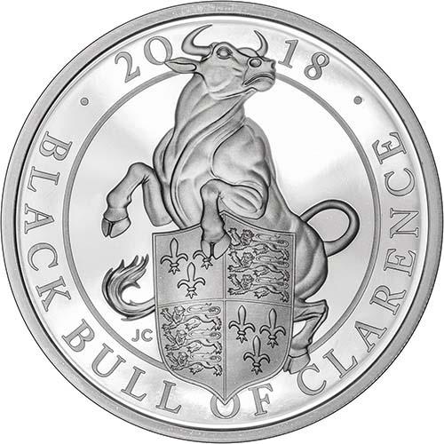 2018 One Ounce Silver Proof Queen's Beasts Black Bull Coin