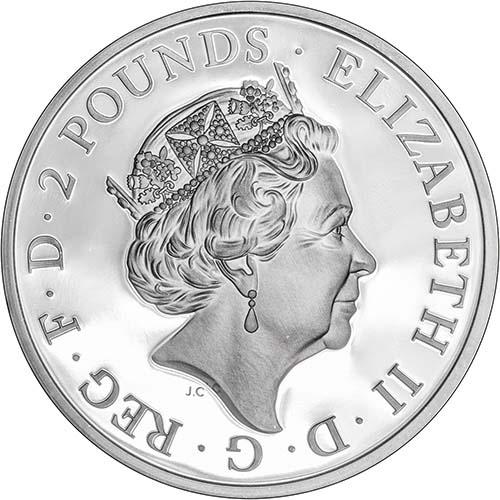 2018 One Ounce Silver Proof Queen's Beasts Black Bull Coin