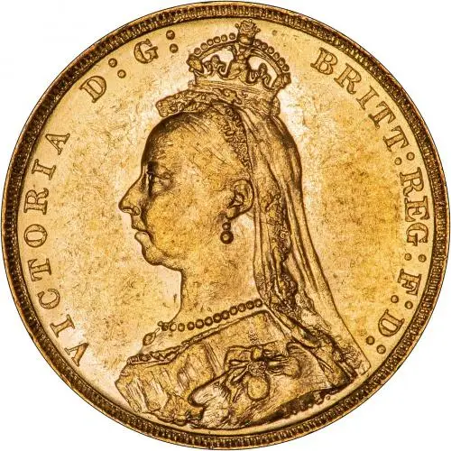 1889 Gold Sovereign Victoria Jubilee Head Melbourne VF