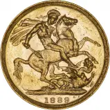 1889 Gold Sovereign Victoria Jubilee Head Melbourne Mint VF