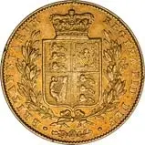 1843 Overdate Gold Sovereign Victoria Young Head Shield London aVF