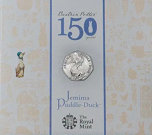 2016 UK Coin 50p BU Beatrix Potter - Jemima Puddle-Duck 24869