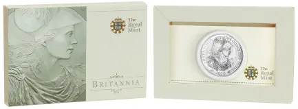 2010 Britannia 1 oz Silver Bullion Coin - In Box - Pre-Owned reverse box
