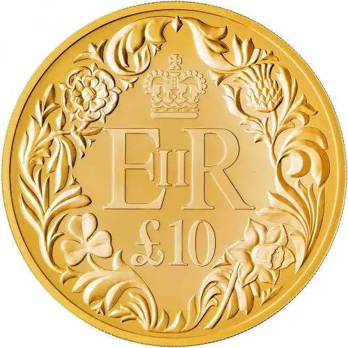 2012 Queen Elizabeth II Gold Proof 5 Ounce Diamond Jubilee Guernsey Coin reverse