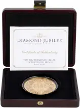 2012 Queen Elizabeth II Gold Proof 5 Ounce Diamond Jubilee Guernsey Coin in box