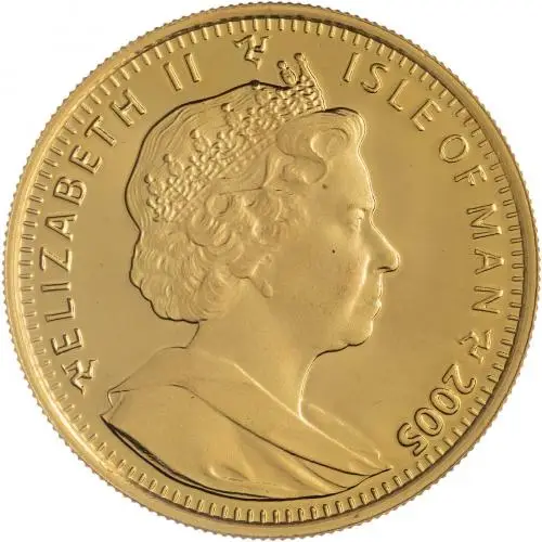 2005 Gold 1/5 Ounce Crown Coin Single Isle of Man obverse