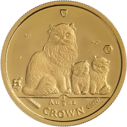 2005 Gold 1/5 Ounce Crown Coin Single Isle of Man reverse