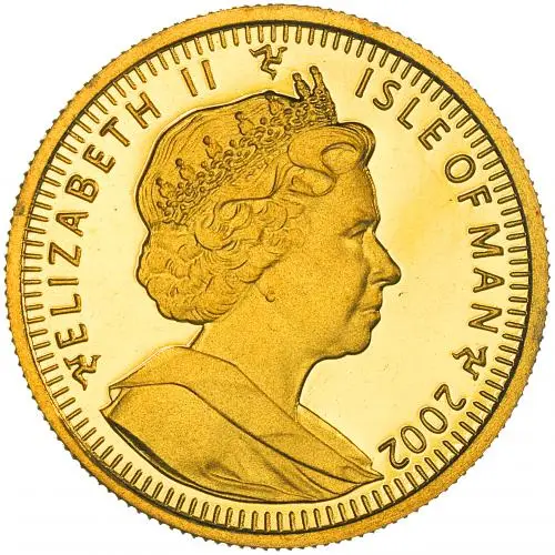 2002 Gold 0.1 Ounce Isle of Man Cat Coin  obverse