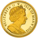 2002 Gold 0.1 Ounce Isle of Man Cat Coin  obverse