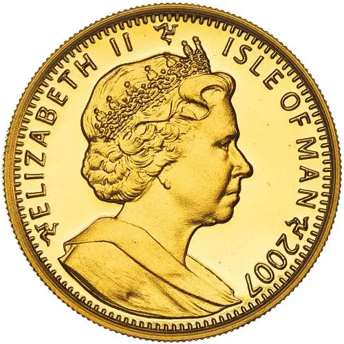 2007 Gold Bullion Isle of Man 1/5 Ounce Cat Coin obverse