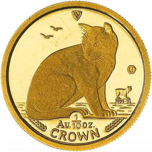 1990 Manx New York Alley Cat  0.1 oz Gold Bullion Coin reverse
