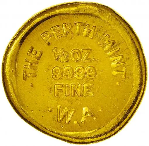 Gold 0.5 Ounce  Bar Single Pre-Owned Australia Perth Mint reverse