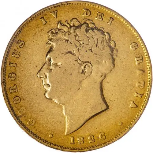 1826 Gold Graded Double Sovereign George IV  Coin Single Collectable United Kingdom Fine obverse