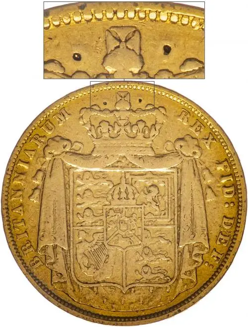 826 Gold Graded Double Sovereign George IV  Coin Single Collectable United Kingdom Fine reverse showing mount marks