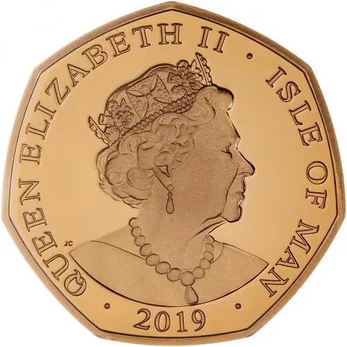 2019 Gold Proof ICC Cricket World Cup 2019 Isle of Man 50p Coin obverse