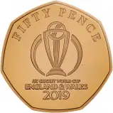 2019 Gold Proof ICC Cricket World Cup 2019 Isle of Man 50p Coin reverse