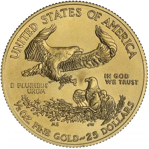 2015 Gold Bullion 0.5 Ounce Eagle Coin  reverse