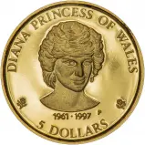 1997 Gold Proof Princess Diana Coin Cook Islands - In Capsule