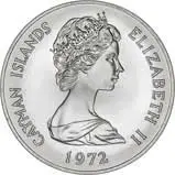 1972 Silver Cayman Islands Silver Wedding Anniversary $25 UNC 20642