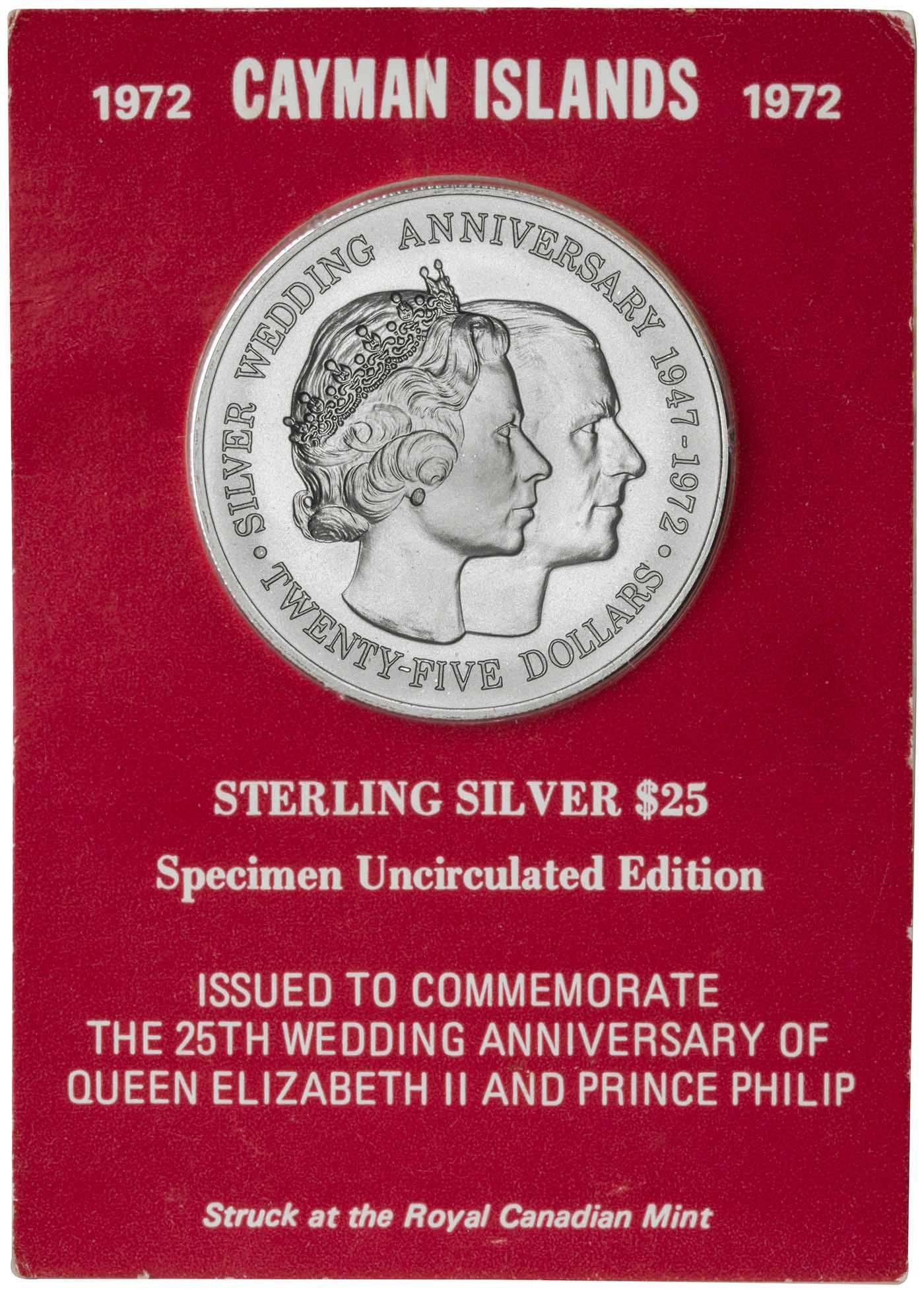 1972 Cayman Island $25 Uncirculated Silver Coin | Chard