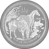 2014 1 oz Silver Coin Lunar Year of the Horse Perth Mint Bullion